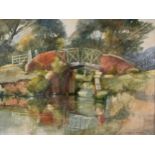 Stanley J Banner (British) – ‘Bridge Over The Canal – Lapworth’, watercolour on paper painting of