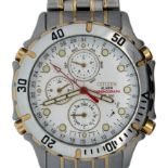 Citizen CTZ-6618 WR100 quartz alarm chronograph watch burnished stainless steel and bracelet. Case