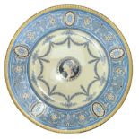 Wedgwood – Madeleine accent salad plate from Wedgwood Bone China, blue band with black oval
