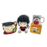Royal Doulton Dennis and Gnasher character mug D7005 (17cm in height) with Dennis The Menace soft