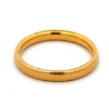 An unmarked gold band, tests as 22ct. Total weight 3.63g. Please see the buyer's terms and condiions