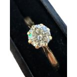 An 18ct yellow gold ring set with a 0.5ct diamond ring. Birmingham hallmarks.