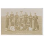 Easton (Dorset), Reforne United F.C. 1911-12, black and white photographic early postcard of the