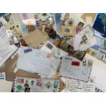 Very untidy collection of covers and stamps, to include; a Royal Mail Stamp Album with small