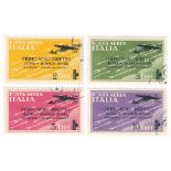 Italy – 1934 Air Rome-Buenos Aires Flight ovpt set of four, used. (SG 391-394), Cat. £700.