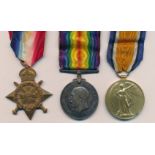 First World War – William Sadler - 1915 Star Trio awarded to 714 PTE. W. SADDLER R. WAR. R. Royal