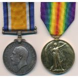 First World War – Percy A Yates - First World War British War Medal & Victory Medal pair awarded