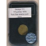 George III 1778 half guinea, creased, fine, in hard plastic case.