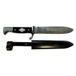 German dagger, blade inscribed Linder Messer Solingen Whitby Germany. Blade length 13.5cm, overall