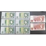 English banknotes (8) with Page £1 B70N 668576-78 (3) unc, Somerset £1 CZ44 009735-37 (3) ef and