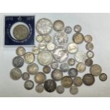 Pre-decimal silver collection (mainly pre-1920) in mixed condition with double florin 1889, half