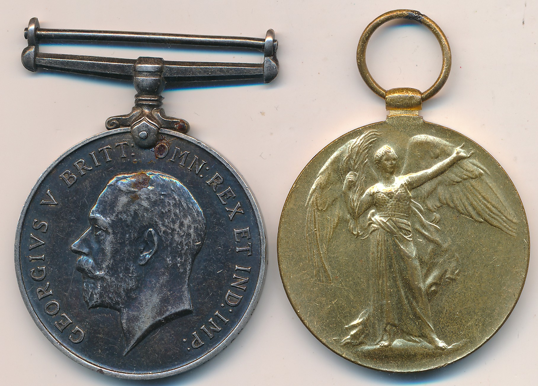 First World War – Thomas E Sabin - First World War British War Medal & Victory Medal pair awarded