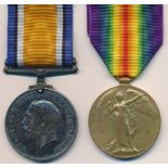 First World War – Ernest Lunniss – First World War British War Medal & Victory Medal pair awarded to