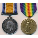 First World War – William Albon – First World War British War Medal & Victory Medal pair awarded