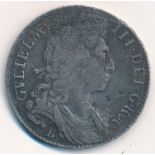 William III 1696B half crown, fine, from the wreck of the Association which sank of the Isles of