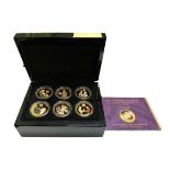 Tristan Da Cunha 2014 one crown Crowning Moments of Queen Elizabeth II set of 18 gold plated