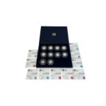 London 2012 50p Sports Collection silver uncirculated range (10), including Football Offside Rule,