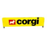 Corgi. 1980's onwards Shop Display Sign, generally good plus, approx. size: W103cm x H26cm. BUYER