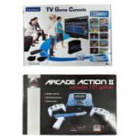 Pair of consoles with in-built games, generally excellent in excellent to good plus boxes, with 8