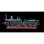 3½ gauge live steam LBSC green Jenny Lind 2-2-2 locomotive and tender, generally excellent, built