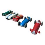 Dinky unboxed racing car collection, generally excellent to good plus, with MG Midget red No. 108,