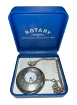 Rotary, Rotary 17 Jewels Incabloc silver Pocket Watch, Swiss Made, hallmarked to inside front,
