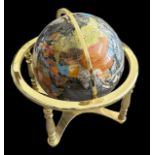 Large modern ‘gemstone’ globe, on stand, with compass inbuilt to base. Height 42cm. Buyer to collect