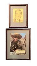 Randolph Scott (1898-1987) – Pair of framed photographs signed by Randolph Scott to include; a black