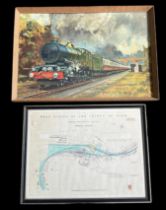 Gerald Coulson framed print unidentified G & W locomotive pulling coaches