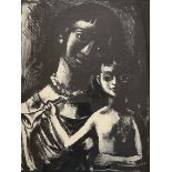 Clarke Hutton (British, 1898-1985), ‘Mother and Child’ original printer’s proof (c. 1950’s). Black