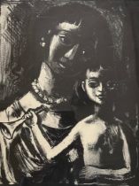 Clarke Hutton (British, 1898-1985), ‘Mother and Child’ original printer’s proof (c. 1950’s). Black