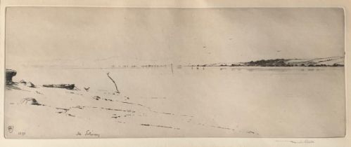 Sir Frank Short RA (British, 1857-1945), ‘The Solway’ (1891) dry point etching, black and white.