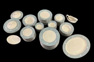 Royal Doulton Reflection patterned mainly dinner collection, generally excellent to good plus,
