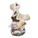 Meissen, allegorical figure group by Meissen porcelain, modelled as Summer and Autumn in the form of