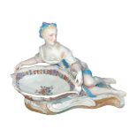 Meissen, a late 19th Century Meissen figural sweetmeat / bonbon porcelain dish, modelled as a