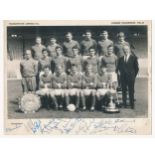 Manchester United, 1964-65 Black and White Team Photograph signed by various players including;