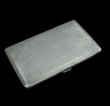 A silver cigarette case with engine turned pattern. Birmingham C&C 1954 hallmarks. Inscribed and