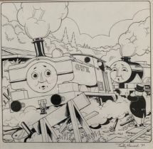 Timothy Marwood (British, 1954-2008) – Thomas the Tank Engine & Friends pen and ink original artwork