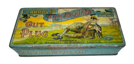 Carroll's "Mick McQuaid" Cut Plug tobacco tin.