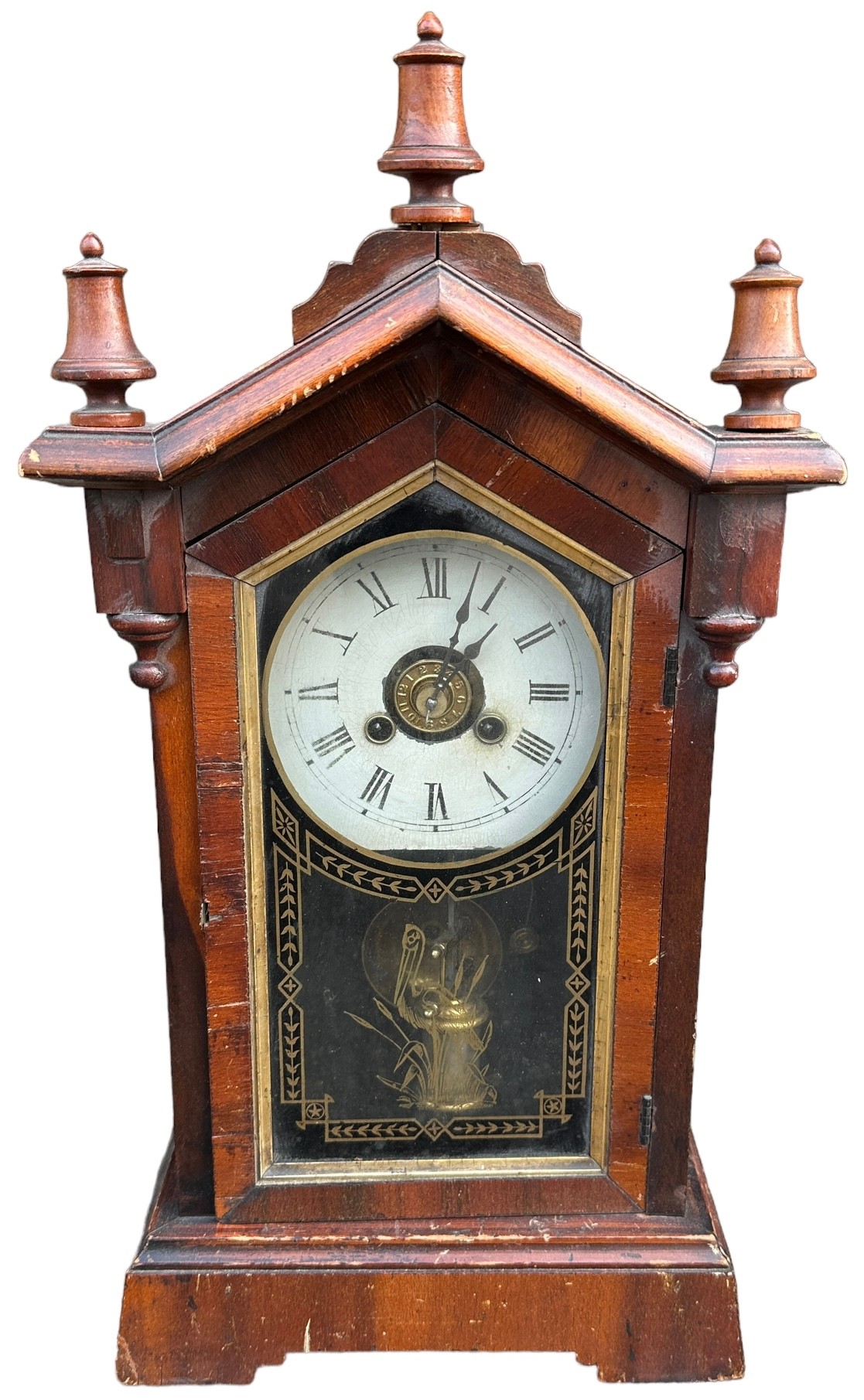 A collection of five wooden mantle clocks, with one Dutch clock by Franz Hermle, The "Greenwich" - Image 5 of 6