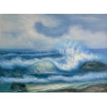 Schubert (Contemporary), Seascape and Seagulls oil on canvas. Signed ‘Schubert’ to lower right and