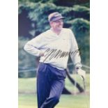 A framed signed photo of Golf legend Colin Montgomerie. No COA. Image size 7x10inch, frame size
