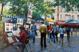 Johnny Gaston (British, b. 1955), ‘Montmartre Paris’ (1971), Parisian Place du Tertre Street