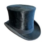Beaty Bros Otter Brand boxed Top Hat, leather inner, hat in excellent condition. Box average
