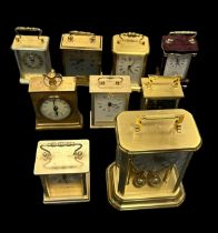Quartz carriage clock collection, generally excellent to good, with Selfridges, Acctim, Weiss, etc.,