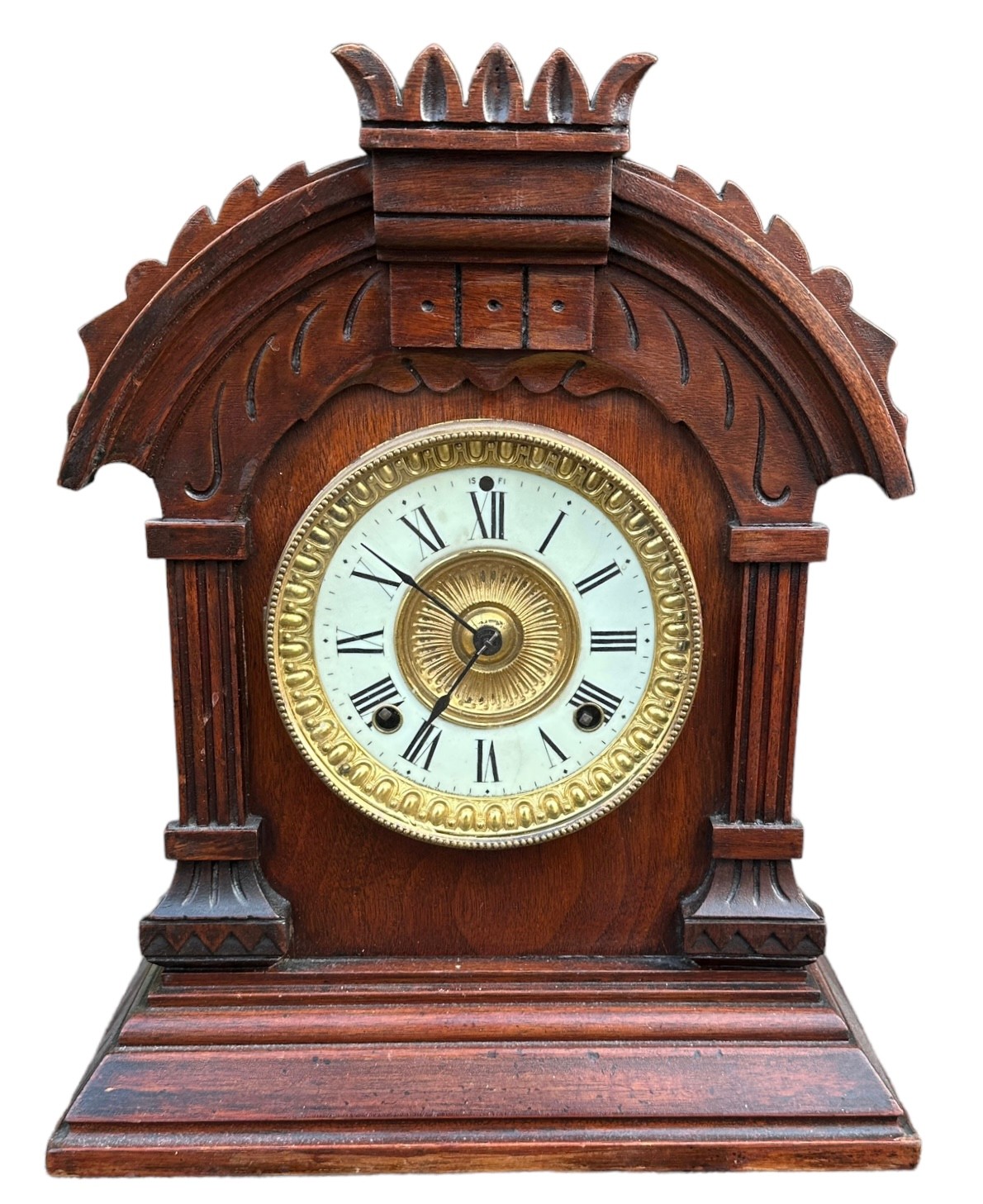 A collection of five wooden mantle clocks, with one Dutch clock by Franz Hermle, The "Greenwich" - Image 4 of 6