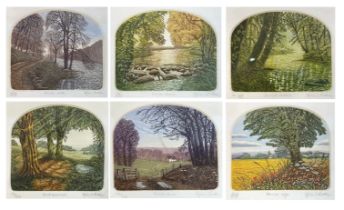 Stephen Whittle (British, 1953-2000), set of six limited edition Stephen Whittle etchings in