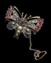 A late Victorian butterfly brooch which can also be worn as a pendant. The butterfly has 3 split