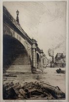 Russell Sidney Reeve (1895-1970), ‘Waterloo Bridge’ drypoint etching, signed, titled and numbered in