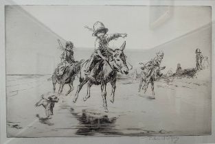 Eileen Alice Soper (British, 1905-1990) – ‘The Donkey Race’ original dry point etching on paper,